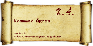Krammer Ágnes névjegykártya